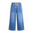 thumbnail image 3 of JJHGVB Cropped Jeans for Women Long Denim Shorts Bermuda Cargo Shorts Capri Denim Shorts Denim Shorts Vintage Streetwear Y2k Shorts Denim Culottes High Waist Retro Style Grunge Shorts Light Blue XL, 3 of 7