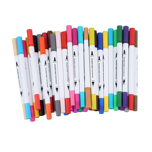 Dual Brush Pen, 36 Colors Water Based Soft Double Head Markers Pen Strong Ink Absorption For Cartoon