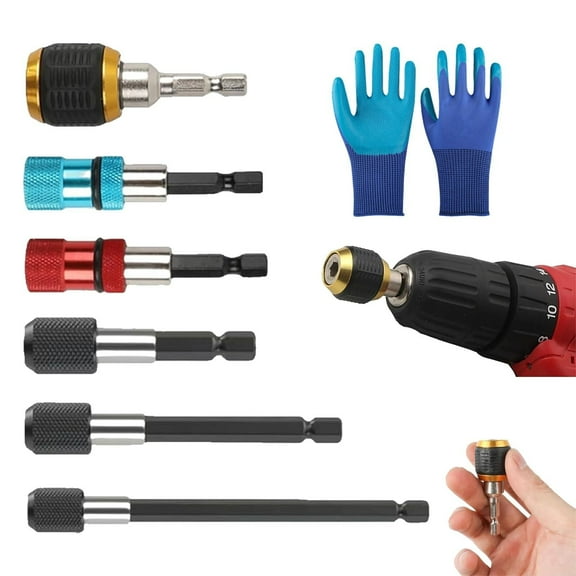 1/4 Inch Hex Shank Drill Bit Adapter, Heavy-Duty Magnetic Quick-Change Power Tool Socket Converter