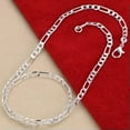 thumbnail image 2 of QQTDFG 925 Sterling Silver 4mm Chain Set Bracelet & Necklace Jewelry For Men And Women-40CM & 20CM, 2 of 8