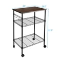 thumbnail image 4 of Zimtown 3-Tier Multifunctional Kitchen Wire Rolling Utility Cart with Metal Frame & 4 Hooks, 4 of 8