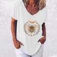 thumbnail image 2 of Pompotops Mode Femmes Imprimé T-Shirt à Manches Courtes Casual Tee Tops Blouse, 2 of 4