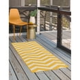 thumbnail image 4 of Outdoor Trisha Collection Area Rug Yellow - 7'1" Round, 4 of 5