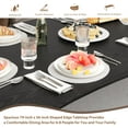 thumbnail image 3 of Dining Table for 6-8 People, Rustic Wave Irregular Edge Table with Thick MDF Top & Metal Frame, Waterproof Scratch-Resistant, Versatile for Dining/Work/Study, Black, 3 of 7