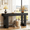 Black, variant on Fnova 63" Long Console Table, 2-Tier Wooden Narrow Rectangular Sofa Table Behind Couch, Farmhouse Entryway Table for Entrance, Hallway, Living Room