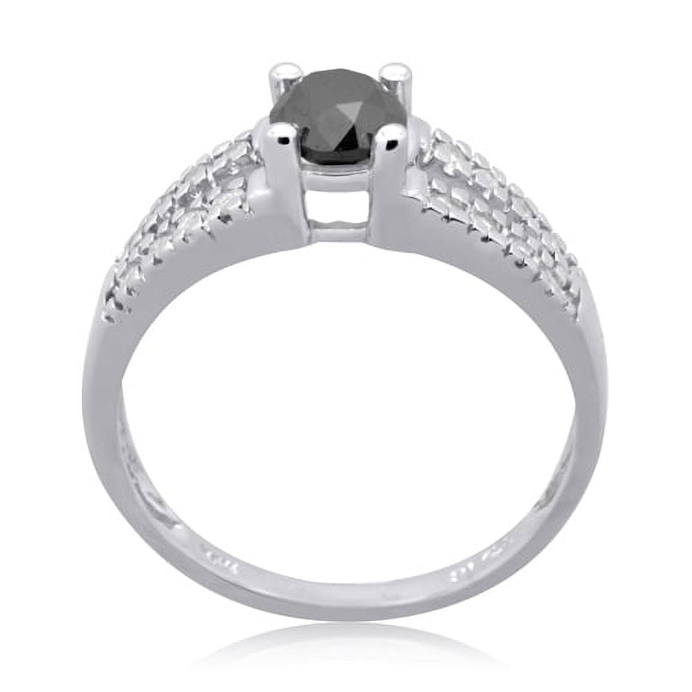 10K White Gold 1.00 CTTW Black & White Diamond Ring