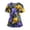 Dark Purple, variant on Plus Size Scrubs for Women Stretch V-Neck Short Sleeve Floral Scrub Tops with Pockets