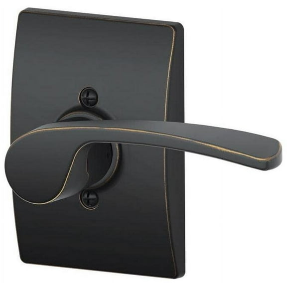 Schlage Lock Company Merano Right Handed Lever with Century Trim Non-Turning Lock, Aged Bronze (F170 MER 716 CEN RH)