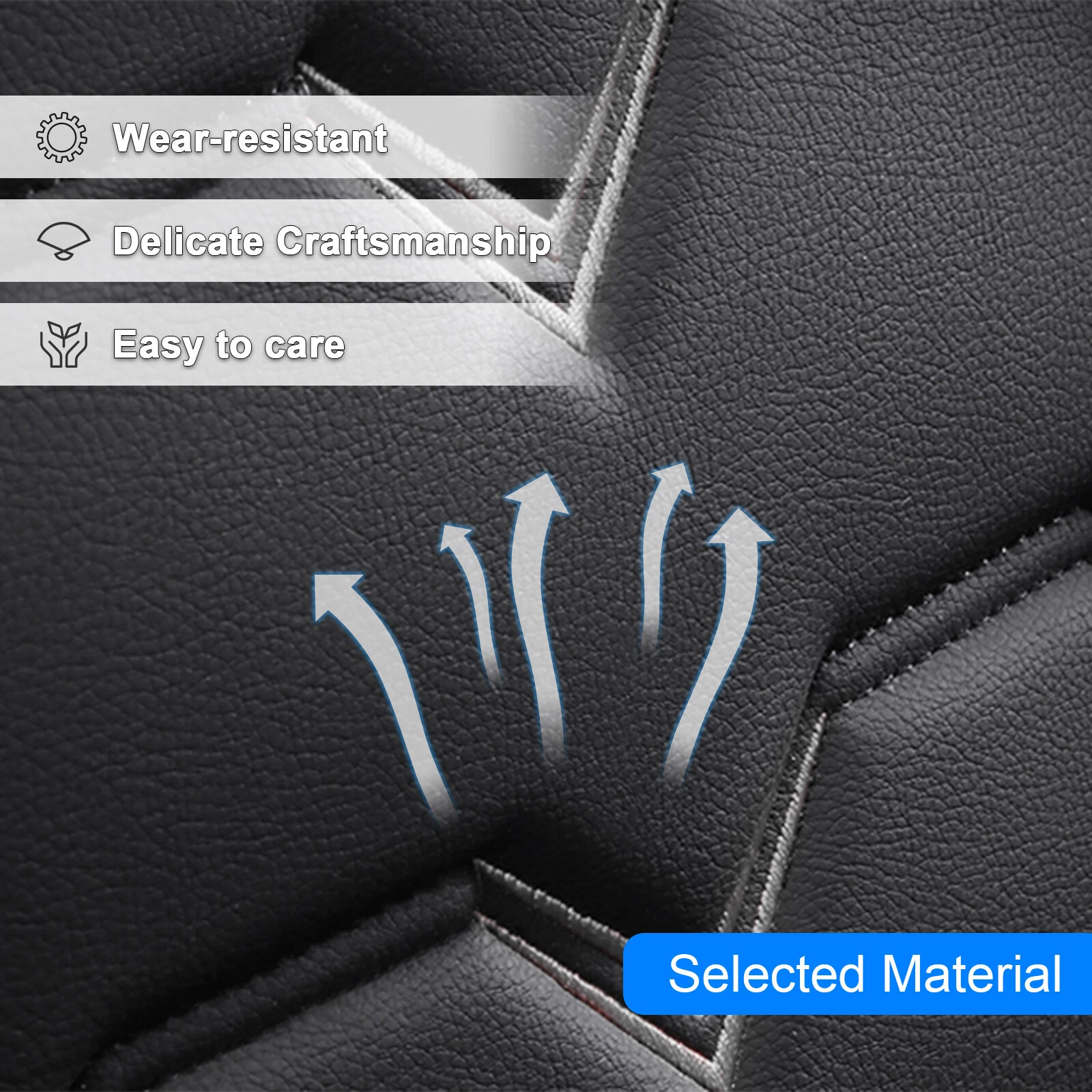 Car Seat Cover for Subaru Crosstrek Forester Outback Legacy Impreza WRX 2000-2026, Waterproof PU Leather Seat Cushion Protector Full Set Black Gray