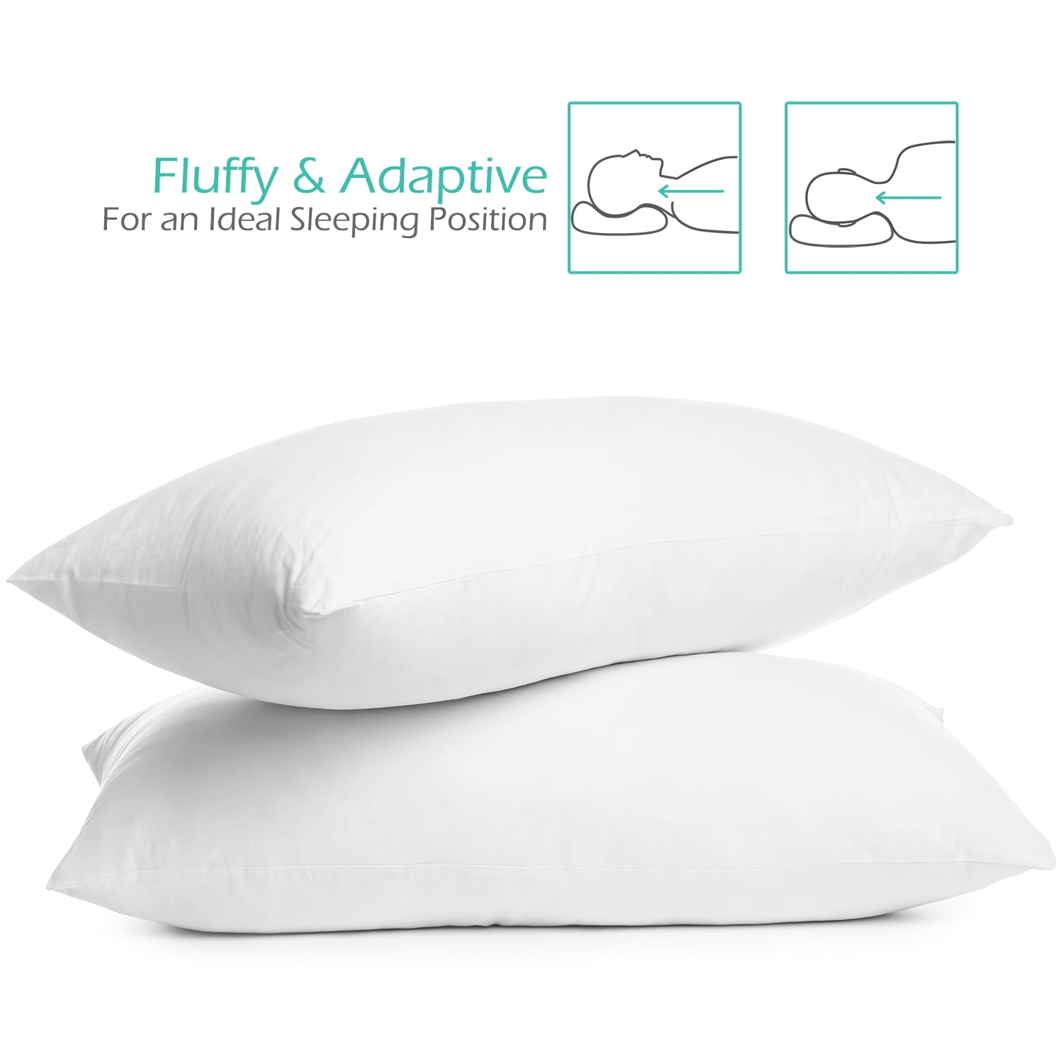 Clara Clark Bed Pillow, Pillows for Bed, Tottler Size Pillows 13" x 18", 2 Pack