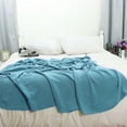 thumbnail image 6 of PiccoCasa Cotton Knitted Throw Blanket for Sofa Couch, Pale Azure 60" x 78", 6 of 7