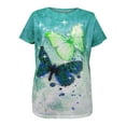thumbnail image 4 of Dyegold Vintage Tees For Women Floral Print Short Sleeve Crewneck Tops Shirts Plus Size Retro Graphic Tshirts Casual Blouse, 4 of 5