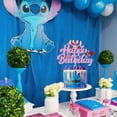 thumbnail image 5 of Adorno de pastel de Lilo & Stitch rosa para niñas, Decoración de Pastel de feliz cumpleaños, suministros de fiesta para niños, decoración de cumpleaños para Baby Shower, 5 of 5