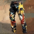 thumbnail image 5 of CONZONE Mens Baggy Cargo Pants Casual Graphic Elastic Waist Cargo Pants for Men Lightweight Relaxed Fit Streetwear Workout Trousers With Pockets, 5 of 5