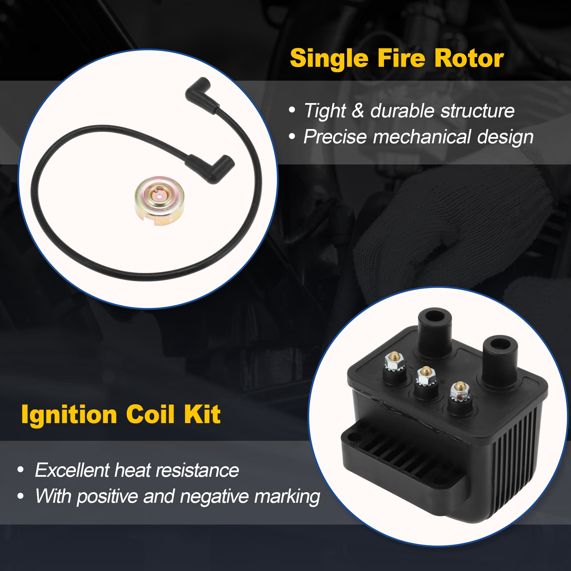 Unique Bargains 53-660 Single Fire Programmable Ignition Coil Kit for Harley