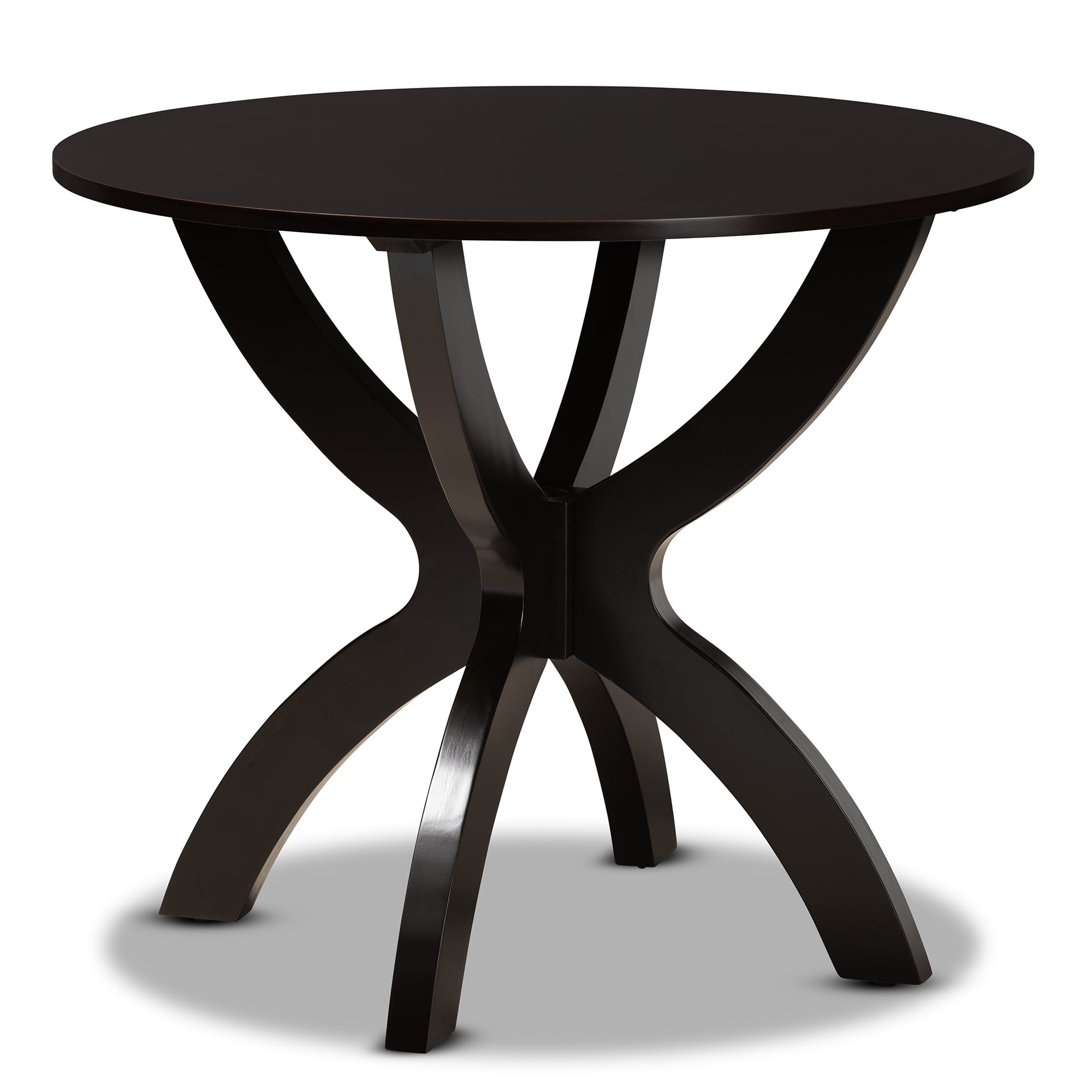 Baxton Studio Elira Modern and Contemporary Dark Brown Faux Leather Upholstered and Dark Brown Finished Wood 5-Piece Dining Set