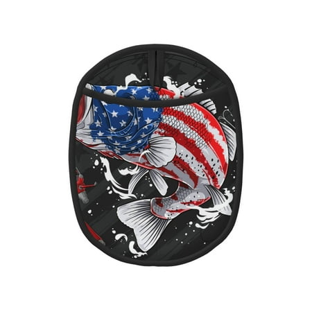

Pofeuu Largemouth Bass Fish in USA Print Silicone Pot Mat Mitten With Hanging Loop Heat Resistant Oven Mitts Non-Slip Bbq Baking Smoking Potholders