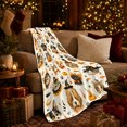 thumbnail image 3 of Spooky Dogs and Cats with Jack O Lanterns, Cheerful Holiday Style for Pet Lovers, Pumpkin Pet Party and Halloween Gift, Soft Flannel Blanket for Family Room and Living Room, Home Decor, 3 of 6
