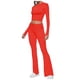 thumbnail image 1 of Conjuntos de dos piezas para mujer: pantalones acampanados con vuelta, top corto de manga larga, conjuntos informales, 1 of 8