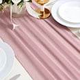 thumbnail image 4 of Dusty Rose Chiffon Table Runner 10Ft Wedding Table Runner 29x120 Inches Sheer Romantic Tulle Table Runner for Wedding Decor Birthday Party Bridal Shower Baby Shower Cake Table Decoration, 4 of 7