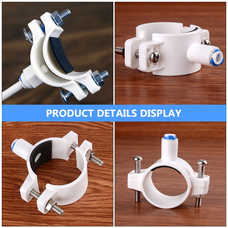 2-Pack 1/4 Inch Quick Connect Drain Saddle Valves – Plastic Clamp For RO System Waste Water Lines