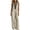 hgg316-Beige, variant on Women's Fashion Color Block V Neck Jumpsuit Zip Mandarin Collar Sleeveless Flowy Long Romper