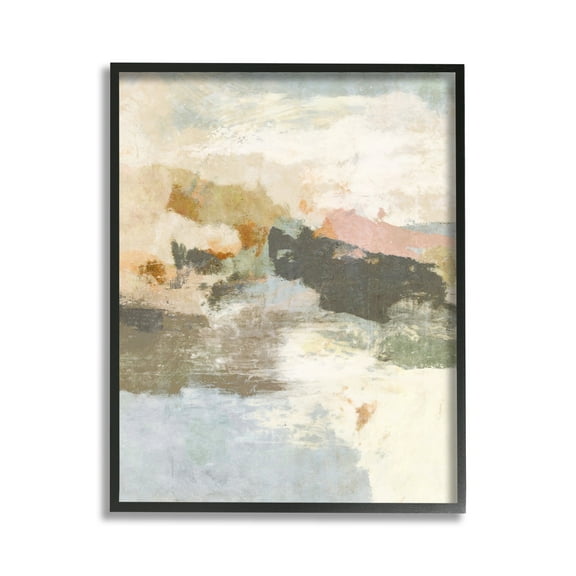 Stupell Industries Abstract Rustic Painting Abstract Painting Black Framed Art Print Wall Art, 11 x 14
