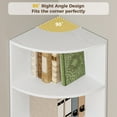 thumbnail image 4 of IRONCK 71" Tall Corner Bookshelf, 3 Tier Open Shelf with Storage Cabinet for Home Office, White, 4 of 9