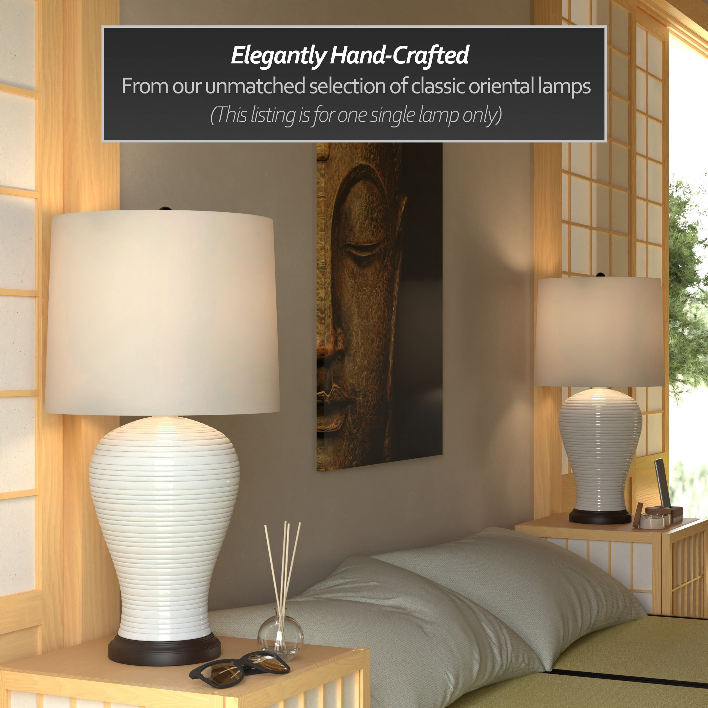 White Ridge Porcelain Lamp