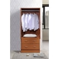 thumbnail image 5 of Hodedah Two Door Wardrobe with Two Drawers and Hanging Rod, Cherry, 5 of 8