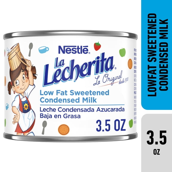 Nestle La Lecherita Low Fat Sweetened Condensed Milk for Valentine's Day Baking, 3.5 oz Can, 6 Pack