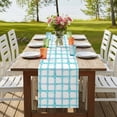 thumbnail image 4 of Table Runners 60 Inches Long Dress Scarves, Blue Plaid Farmhouse Kitchen/Dining Table Runner, Small Coffee Tablerunners, Farmhouse Buffalo Check Stripes Modern Geometric 13x60 Inch, 4 of 9