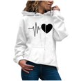 thumbnail image 1 of Chandails à Capuchon Décontractés pour Femmes, Hauts, Chandail Imprimé pour Dames, Blouse, T-Shirt, 1 of 1