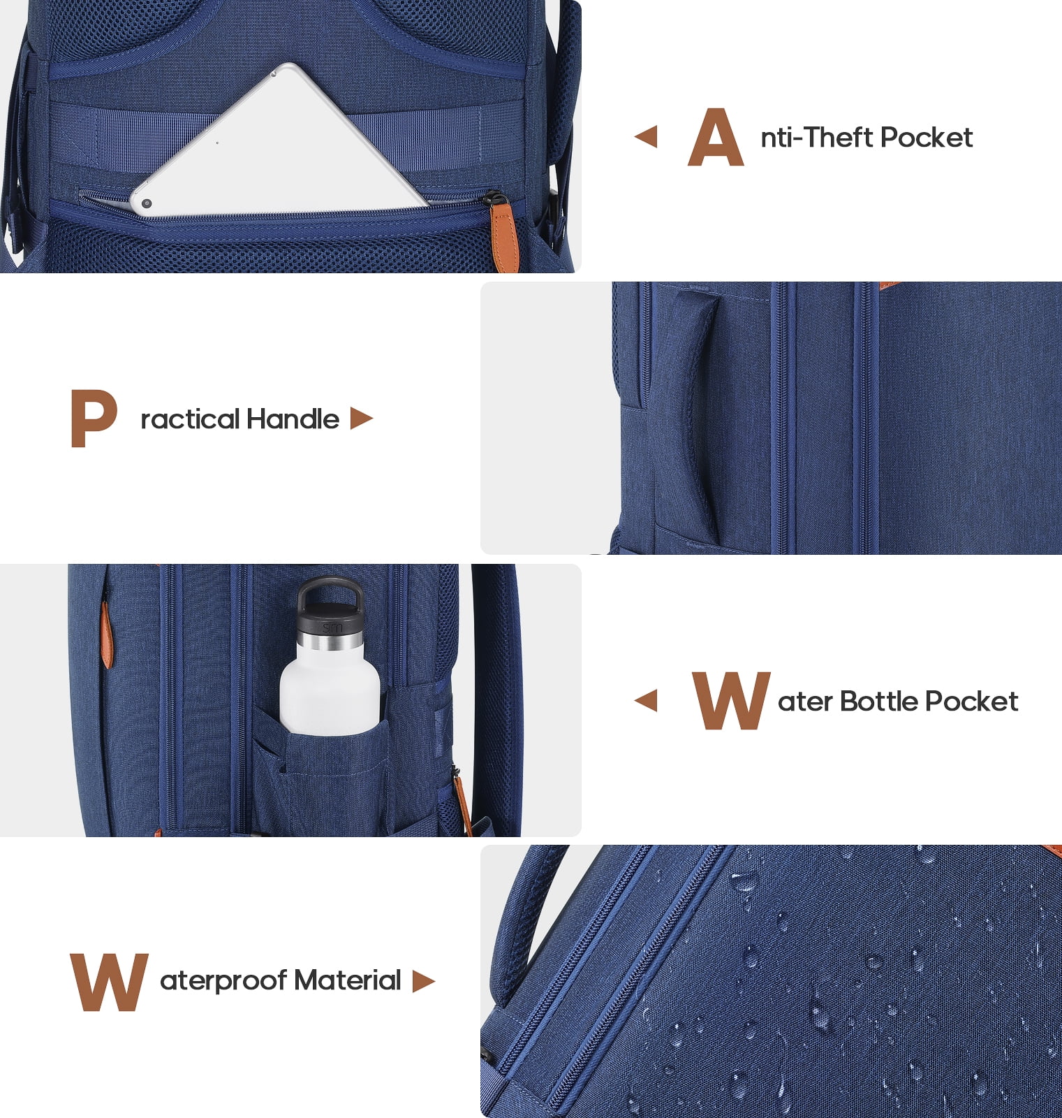 UKEIN Travel Backpack for Men & Women Carry On Backpack Flight Approved 40L Waterproof Anti-Theft Personal Item Backpack with Packing Cubes and Shoe Pocket