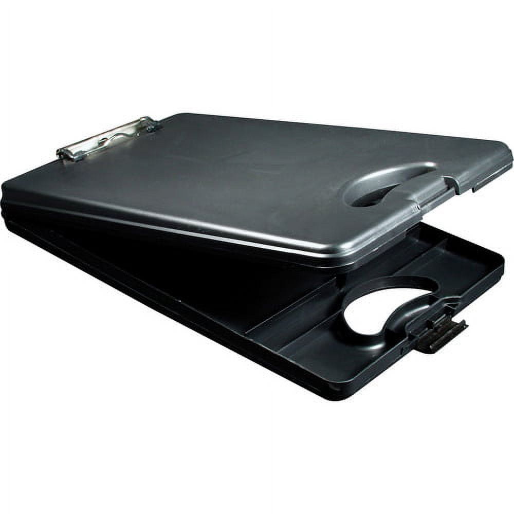 Saunders Deskmate II Portable Desktop 0.50" Clip Capacity - Stationary - Bottom Opening - 10" x 16" - Low-profile - Polypropylene - Black - 1 / Each