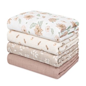 Gllquen Baby 4-Pack Muslin Swaddle Blankets