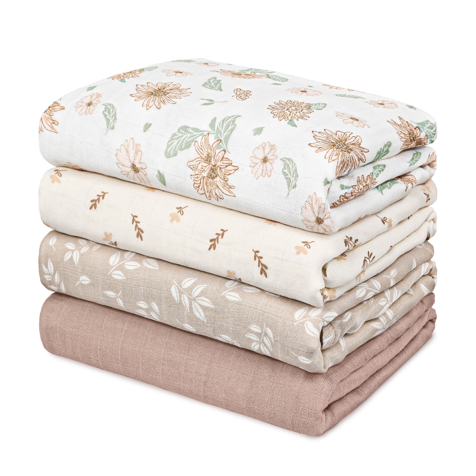 Gllquen Baby 4-Pack Muslin Swaddle Blankets photo 1