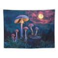 thumbnail image 5 of PRATYUS Mushroom Wall Hanging Tapestry Purple Flowing Mushroom Night Moon Magic Fantasy Backdrop Home Art Decor for Men Women Boys Girls Multi Size Painting, 5 of 6