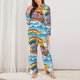 thumbnail image 2 of Balery Rainbow Animals on Noah's Ark Conjunto de Pijama con Estampado para Mujer, Conjunto de Dos Piezas con Manga Larga, Ropa de Dormir Suave con Bolsillos, Pijamas Cómodos-Large, 2 of 7