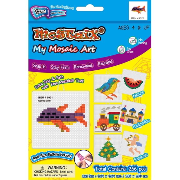 Mostaix® Blue Series Block Tile Puzzle - Aeroplane (266 pieces)