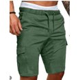 thumbnail image 2 of Men‘s Cargo Sports Short Pants Casual Slim Fit Solid Drawstring Elastic Waist Shorts With Pockets, 2 of 6