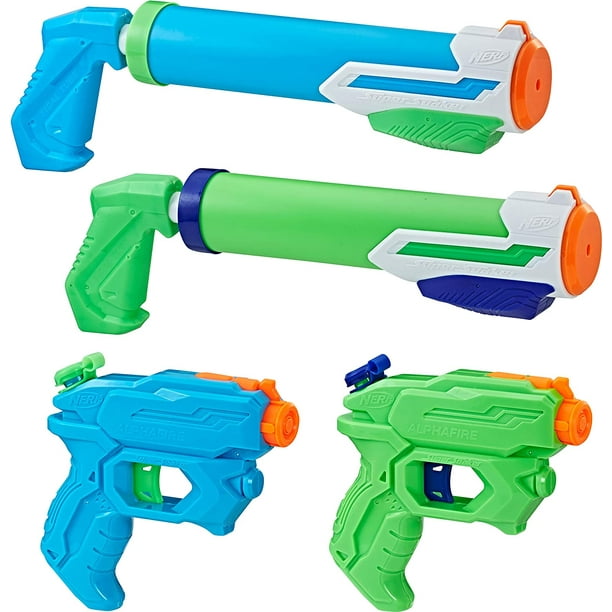 Supersoaker Super Soaker Floodtastic 4 Pack Super Soaker Water Blaster 4 Pack For Splashtastic Fun With Friends By Brand Supersoaker Walmart Com Walmart Com