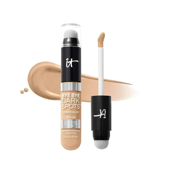 IT Cosmetics Bye Bye Dark Spots Concealer + Brightening Serum – 2% Niacinamide, Hyaluronic Acid  and  Caffeine - Medium Coverage, Natural Finish, All Skin Types – 22 Light Neutral, 0.22