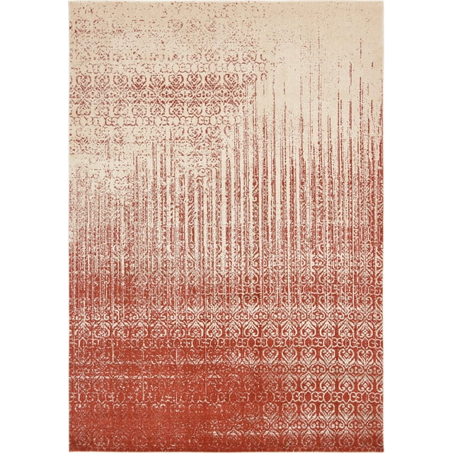 Unique Loom Tapis de Transition Contemporain Del Mar Collection, 8' x 11' 4", Rouge/ivoire