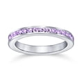 thumbnail image 2 of Bling Jewelry Lavender CZ Eternity Band Ring Imitation Alexandrite Sterling Silver, 2 of 6