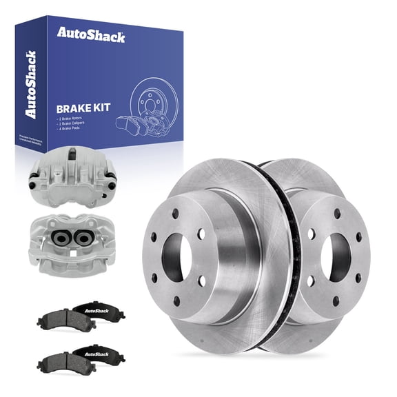 AutoShack Rear Vented Brake Rotors   Ceramic Pads   Calipers 8-PC Brake Kit Replacement for 2000-2006 GMC Yukon 2000-2006 Chevrolet Tahoe 2000-2006 GMC Yukon XL 1500 12.99" (330 mm)