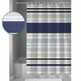 thumbnail image 3 of Shower Curtain Bathroom Set Abstract Geometric Stripes Waterproof Fabric Shower Curtains with Grommets&Hooks Simple Minimalist Art Privacy Bath Curtain for Bathtub 72x84in, 3 of 7