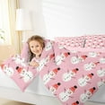 thumbnail image 4 of Manfei Cartoon Xmas Snowman Queen Comforter Set,Merry Christmas Bedding Sets,Pink White Red Bedding Comforter Set For Teens,Ultra Soft Home Decor Reversible,3 Pieces, 4 of 8