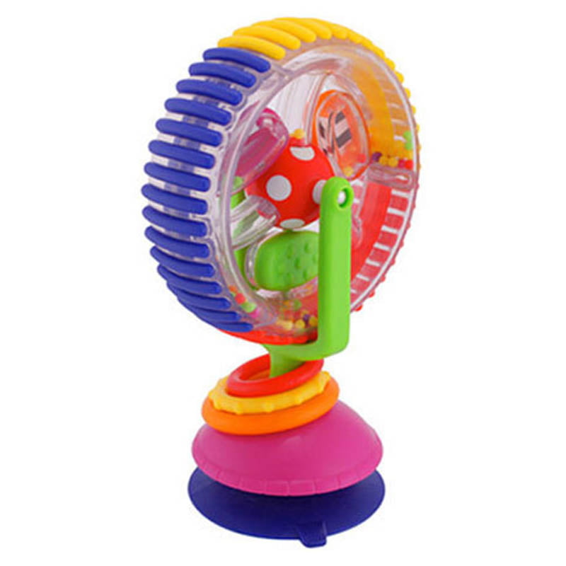 Children Educational Toy Rainbow Ferris Wheel Rattle Clanking Suction High Chair 