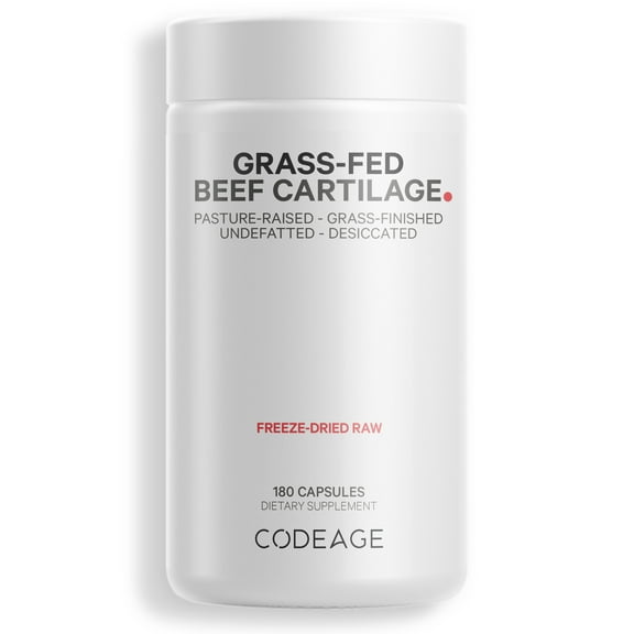 Codeage Grass-Fed Beef Cartilage, Pasture Raised, 180 Capsules